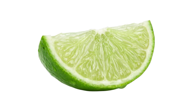 Bright green lime wedge, ready to zest up your project with fresh citrus flavor, perfect for summer drinks, cocktails, and vibrant food illustrations