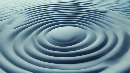 Fototapeta premium Concentric Raked Sand Pattern in Zen Garden