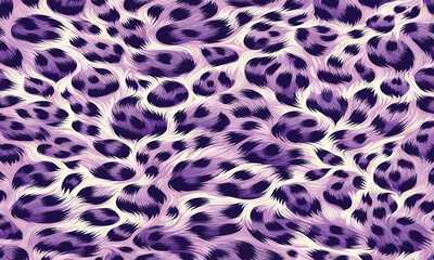 Purple leopard animal print skin with a detailed fur texture