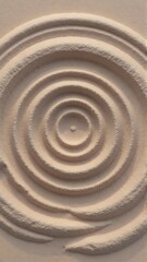Fototapeta premium Concentric Raked Sand Pattern in Zen Garden