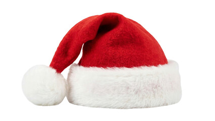 Festive Santa hat brings holiday cheer for Christmas promotions, joyful celebrations and seasonal marketing projects with a classic, iconic symbol