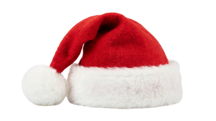 Festive Santa hat brings holiday cheer for Christmas promotions, joyful celebrations and seasonal marketing projects with a classic, iconic symbol
