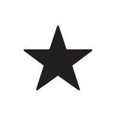Solid Black Silhouette of Five-Pointed Star