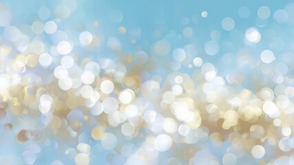 Soft blue and white bokeh sparkle abstract. Artificial intelligence image