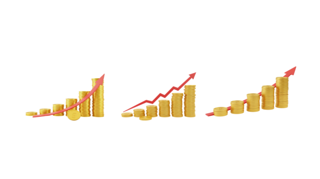 Increasing graph with coins