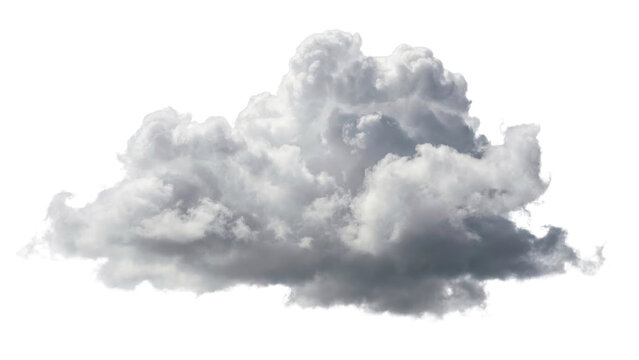 Dramatic cloudscape element for compositing, a fluffy cumulus cloud floating in the sky, great for weather effects or artistic designs, airy and bright