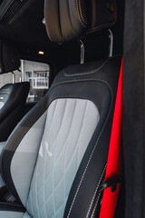 Modern car interior with stylish seat design and high-quality materials