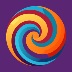 Vibrant swirl of colors on a purple background