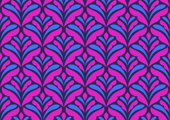 Abstract art deco leaves seamless pattern. Vector geometric texture.