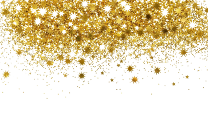 Sparkling gold stars cascading down, perfect for celebrations or adding a touch of magic to your designs, creating a festive and elegant atmosphere