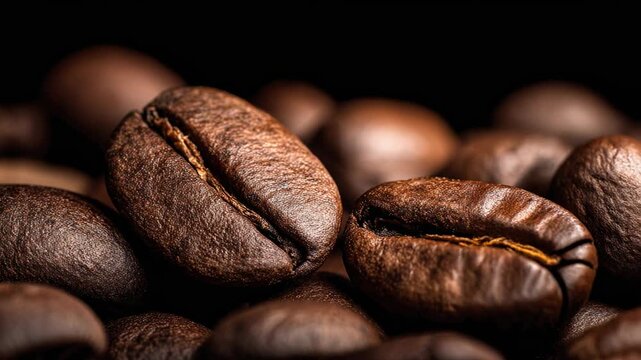 High-quality close-up of roasted coffee beans for coffee lovers and enthusiasts