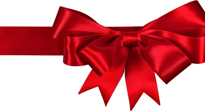 Christmas. red bow on white background.