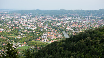 View of Banja Luka from Banj hill during sunny day
