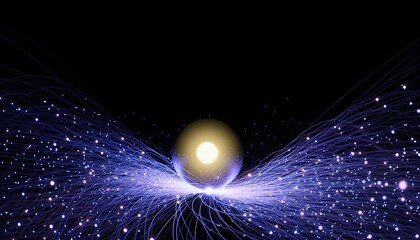 Glowing particle network shaping cosmic structure high resolution photo