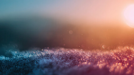 Dreamy meadow with sunrise and fog