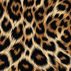 Flowing animal leopard fur with a realistic skin texture pattern