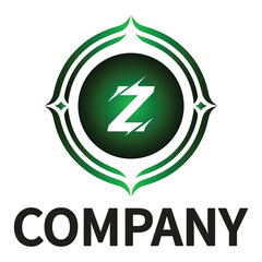 Letter Z Logo with Ornamental Compass Frame Corporate Branding and Identity Design