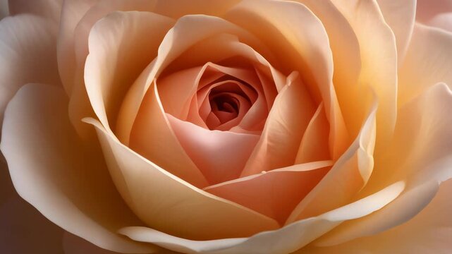 Stunning close-up of a soft peach rose with delicate petals, perfect for floral designs and nature themes.