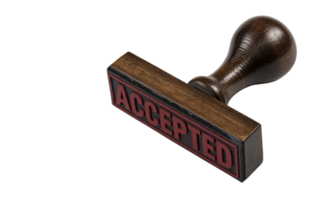 Get Your Ideas Approved Now with This Classic Wood Accepted Stamp, Symbolizing Success and Progress in Business and Creative Ventures