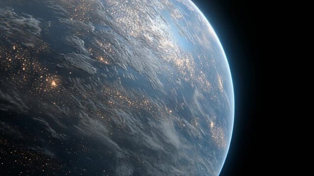 Stunning view of Earth from space showcasing vibrant colors and atmospheric details, perfect for science and travel themes