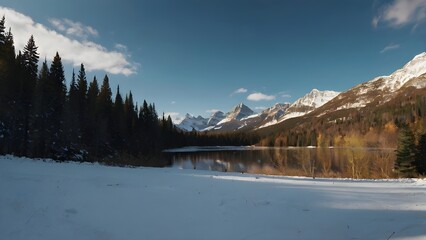 snow covered mountains