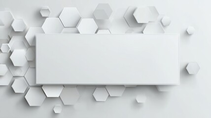 Geometric hexagonal pattern on subtle white background. AI generated