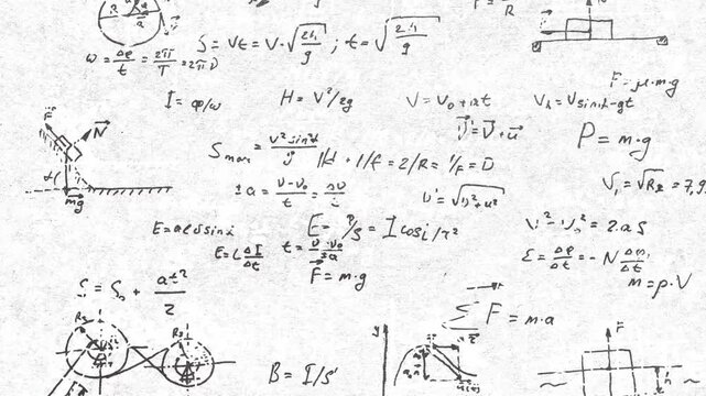 grunge stop motion style math formula animated abstract background, animation for education, mathematics, and study related project - Powered by Adobe