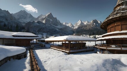 ski resort in winter