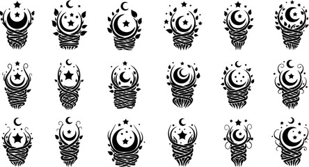 Mystic Tattoo's Design Bundle Vector Selhouettes