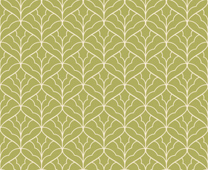 Abstract art deco leaves seamless pattern. Vector geometric texture.