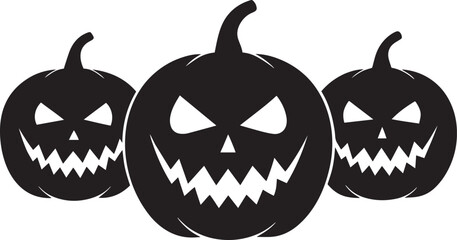 Three Spooky Pumpkins