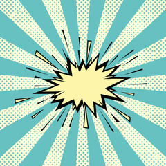 Pop Art Explosion: A dynamic comic-book-style burst, designed with a retro aesthetic. The eye-catching image features sharp lines and bold colors, evoking a sense of excitement and drama.