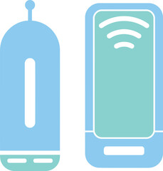 Futuristic Wireless Gadget Icons Vector – Smart Device Minimal Illustration