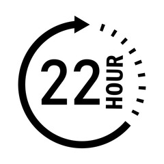 Twenty two hour service, delivery, support icon vector