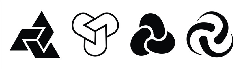 Minimalist triangle set. Stylish vector logo for your design. A collection of creative and simple geometric marks.