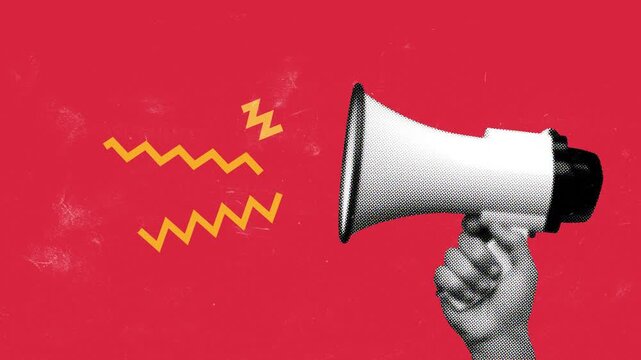 Communicating important messages using a megaphone in a bold and eye-catching way