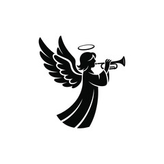 Trumpet Angel Silhouette Design