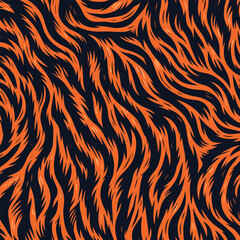 Seamless wild animal fur pattern, an abstract tiger skin texture