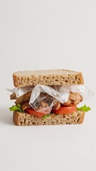 Sandwich with Plastic Trash Inside