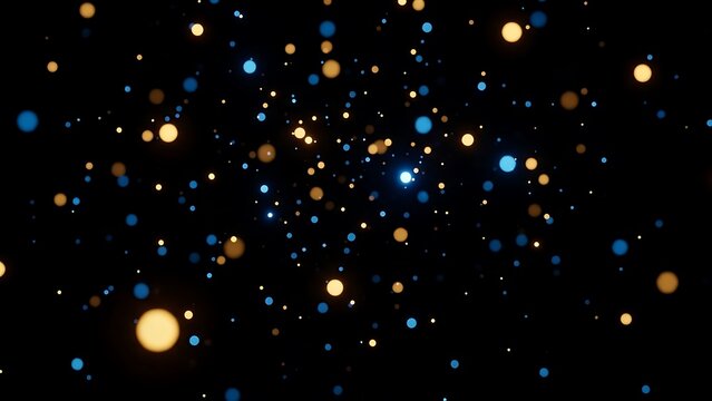 Abstract bokeh lights on a dark background with colorful glowing orbs