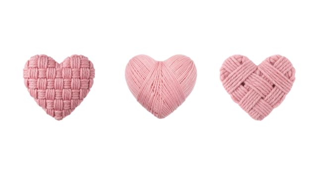 Pink yarn heart - Powered by Adobe