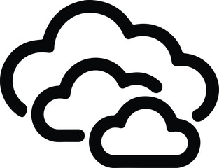 Black outline cloud icons on white background weather icon