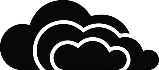 Black stylized cloud icon with layered curves black cloud