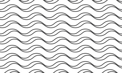 Wave seamless pattern. Abstract wave curved lines.