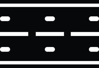 Road graphic illustration with lane lines, used in transport designs, top view, suitable for traffic and direction concepts, or general road representations