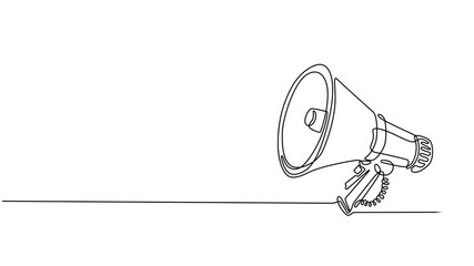 Abstract megaphone, Self drawing animation one continuous line draw, logo, Communication and promotion concept, perfect for promotions, marketing, sales concept, Full length single line animation. pro