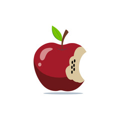 Apple vector, apple bite logo, apple icon, fruit vector, bitten apple illustration, apple seeds, healthy food logo, organic fruit icon, grocery store symbol