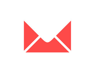 Minimalist Red Mail Envelope Icon