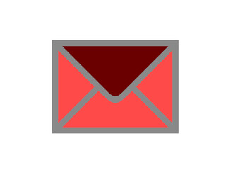 Abstract Red Email Envelope Icon