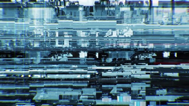 Abstract microchip datamosh loop with smooth, seamless digital distortions. Perfect for motion graphics overlays, tech UI, sci-fi interfaces and creative backgrounds.